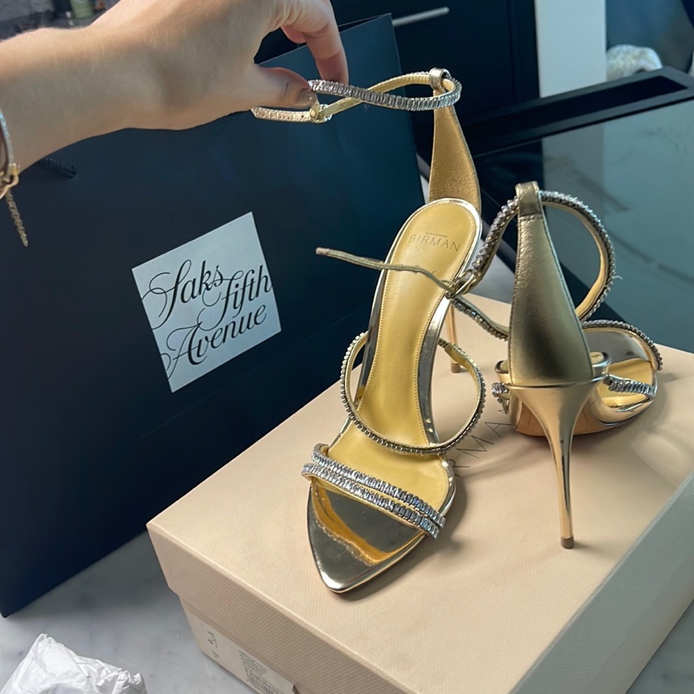 Alexandre Birman Gold Heels - Brand New